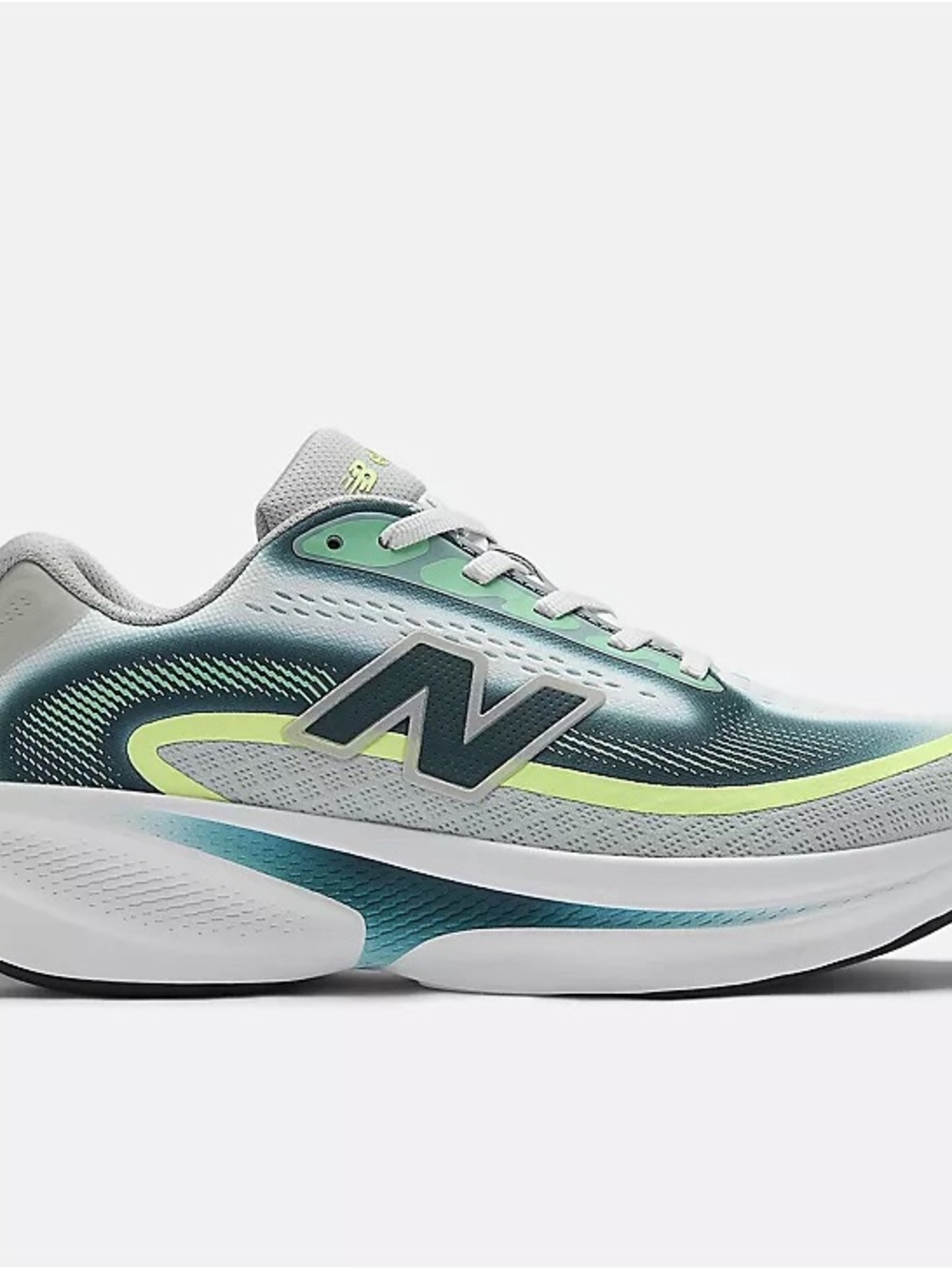 New Balance Trainer in Gray, Teal & Neon Yellow